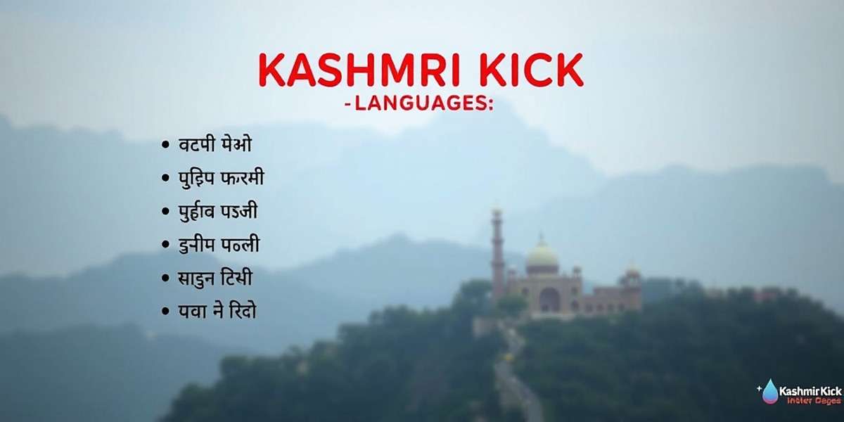 Kashmir Kick language selection screen showing various Indian language options, Kashmir Kick watermark