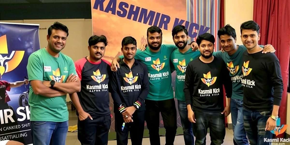 Kashmir Kick community meetup in Bangalore with players wearing game merchandise, Kashmir Kick watermark